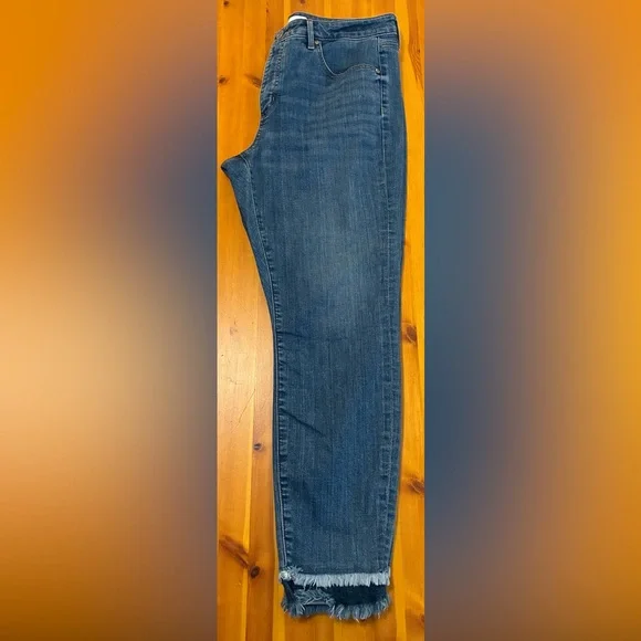 LOFT Frayed Hem Blue Skinny Jeans - Picture 1 of 10